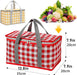 Insulated Bag Picnic Basket Bags Beach Bag Foldable Cooler Bag Reusable with Zippered top-for Warm or Cold Picnic Access