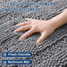 Chenille Bathroom Rugs 30x20, Soft Absorbent Bath Mats, Grey