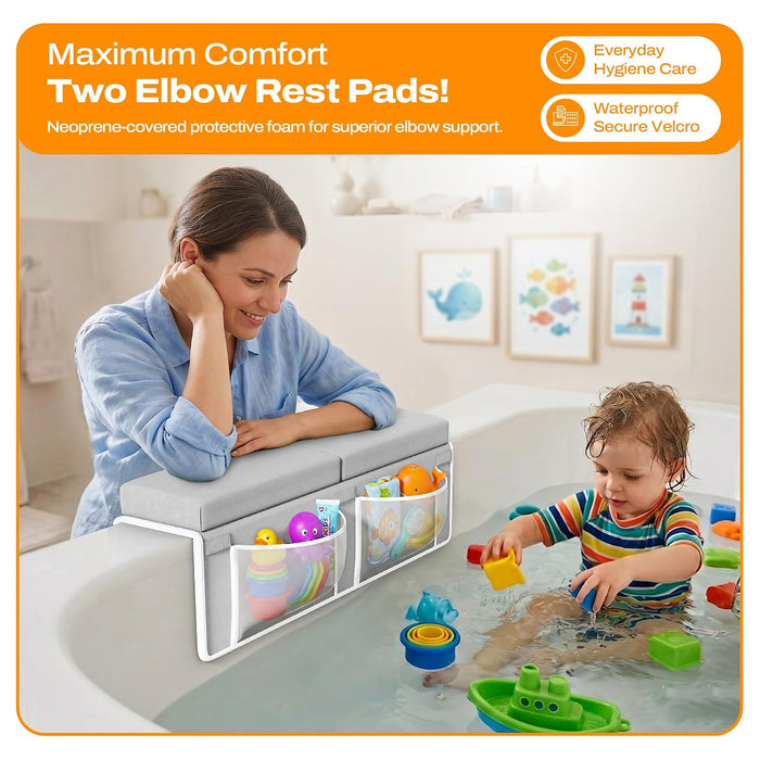 Bath Kneeler and Elbow Rest Pad Set-Baby Bath Kneeler with 1.5'' Comfortable Thick Memory Foam, Non-Slip Knee & Arm Supp