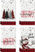 Red Black Snowman Christmas Kitchen Towels Set of 4 18x26 Inch