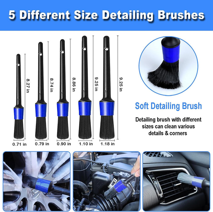 17pcs Car Detailing Kit Interior Cleaner, Car Interior Cleaning Kit with Handheld Car Vacuum, Car Detailing Brushes, Win