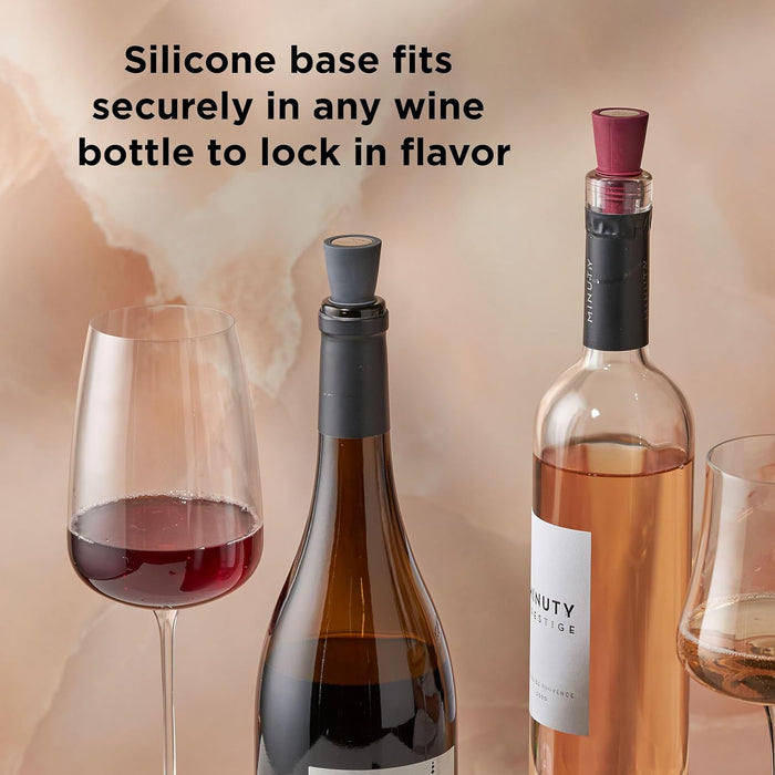 W6121 Bottle Stoppers Set of 4, Multicolor Wine Bottle Caps to Preserve Freshness, Stylish and Durable, Perfect for Parties and Gifts