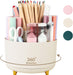 360 Rotating Plastic Desk Pen Organizer with 5 Slots, Dual-Purpose Art Supply Pencil Cup for Office, School, Home