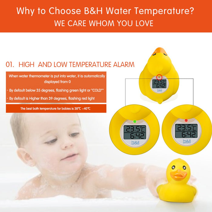 Baby Bath Thermometer, Safety Water Temperature Monitor, Classic Duck