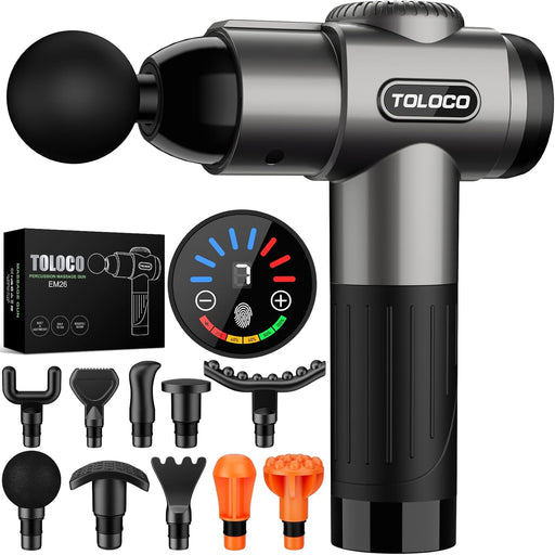 Massage Gun, Deep Tissue Back Massage for Athletes for Pain Relief, Percussion Massager with 10 Massages Heads & Silent 