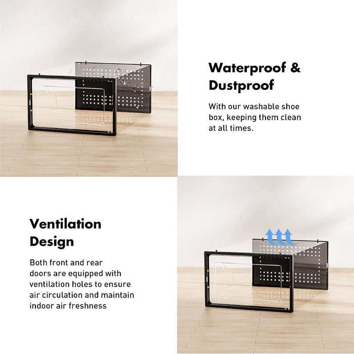 15 Pack Shoe Storage Organizer Box Container Clear Plastic Stackable