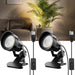 LED Clamp Spot Lights 2 Pack, 3000K Warm White Indoor Spotlights, Clip On Lights with 2.76" Wide Clamp, 270° Adjustable & Switch for Artwork, Plants, Shelves, Displays, Workshop, Desk