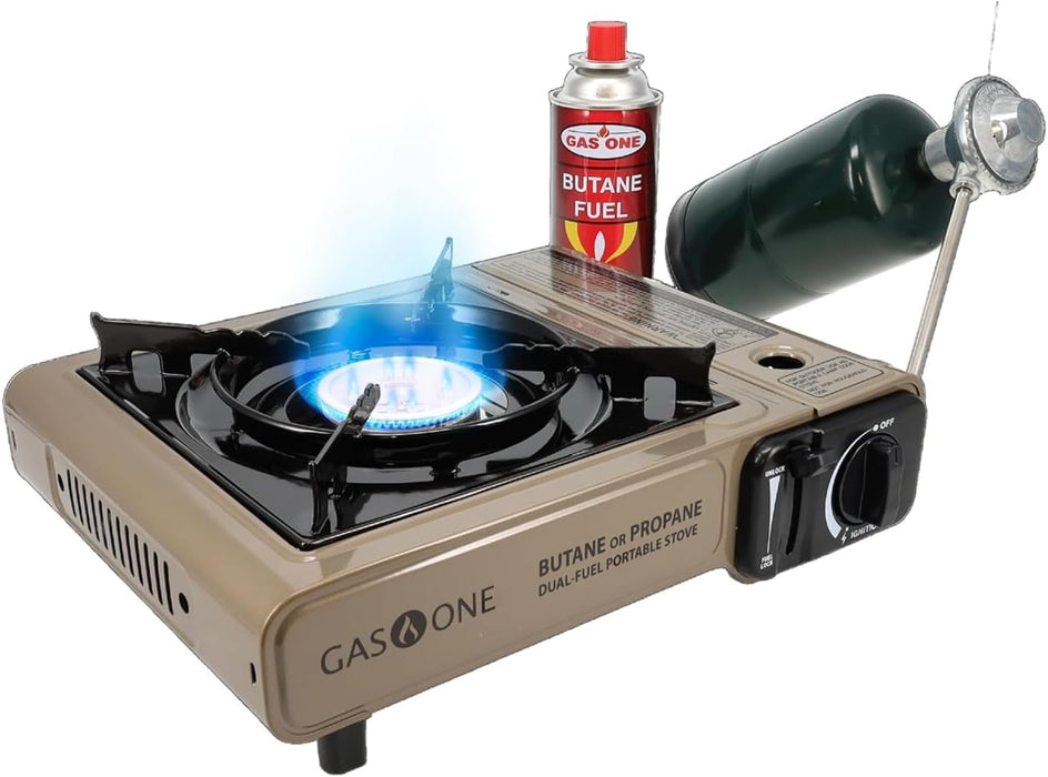 GS-3400P Propane or Butane Stove Dual Fuel Stove Portable Camping Stove - Patented - with Carrying Case Great for Emerge