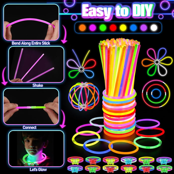 150Pcs Glow in the Dark Party Supplies for Kids and Adults