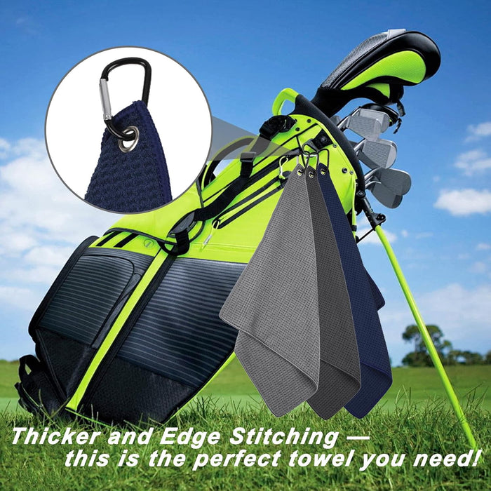 3 Pack 16" X 16" Golf Towels for Golf Bags,3 Stain-Resistant Colors