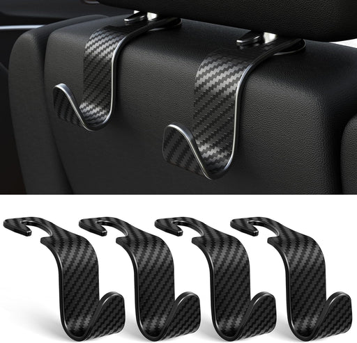 4-Pack Car Headrest Hooks Holds 55lbs Seat Storage Organizer for Bags