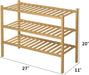3 Tier Bamboo Shoe Rack for Closet Free Standing Wood Shoe Shelf Storage Organizer for Entryway Small Space Stackable 27