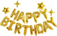 Gold Happy Birthday Balloons Banner Sign Mylar letter Party Decoration