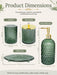 Glass Bathroom Accessories Set, Sage Green Bathroom Set, 4 Pcs