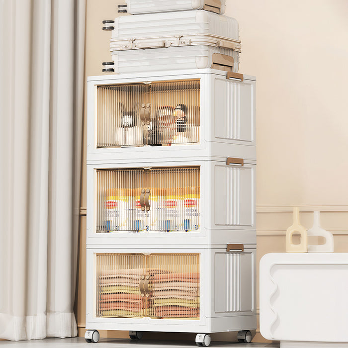 Three-Piece Rolling Foldable Storage Bins