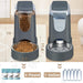 Automatic Cat Feeder and Water Dispenser with Stainless Steel Bowl Dog Gravity Food Feeder and Waterer for Small Medium 