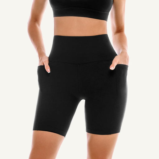 2 Pack Womens Biker Shorts with Pockets 6"