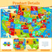 4 Packs 100 Piece Puzzles for Kids Ages 4-6 6-8 8-10, USA World Map Kids Puzzles Ages 3-5 4-6 5-8, Solar System Mars Adventure 100 Piece Puzzle for Adults Seniors, Educational Jigsaw Puzzles 15"x10"