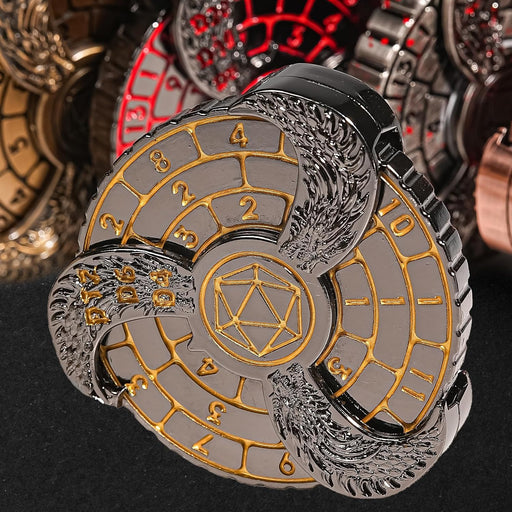 Metal DND Spinner Dice Set, Fingertip Gyro with Gift Box RPG MTG