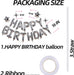 Silver Happy Birthday Balloons Banner Sign Mylar letter Party Decoration