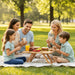 Portable Wine Picnic Table with 5 Wine Glasses Holder, Foldable Champagne Picnic Snack Table, Wine and Cheese Table for Picnic, Camping, Park, Beach, Wine Lover Gift