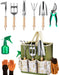 9-Piece Premium Gardening Tool Set for Women - Heavy Duty Stainless Steel Rust-Proof Tools with Fashion Storage Tote | P