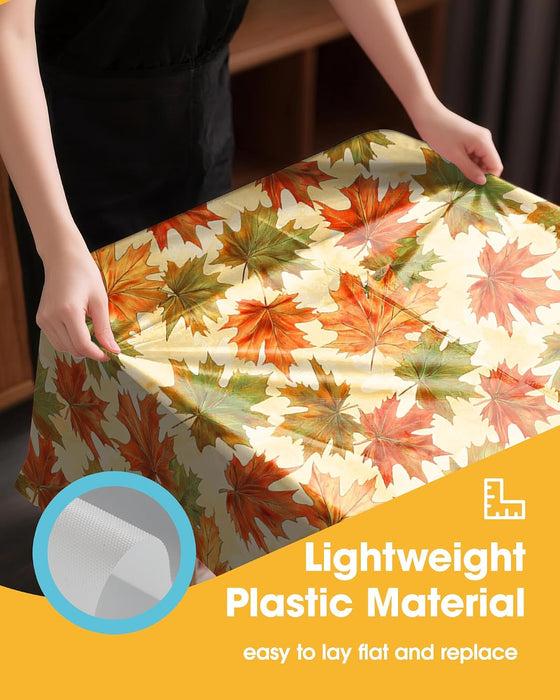 Fall Maple Plastic Table Cloth Disposable, 2 Pack, 54 x 108 in