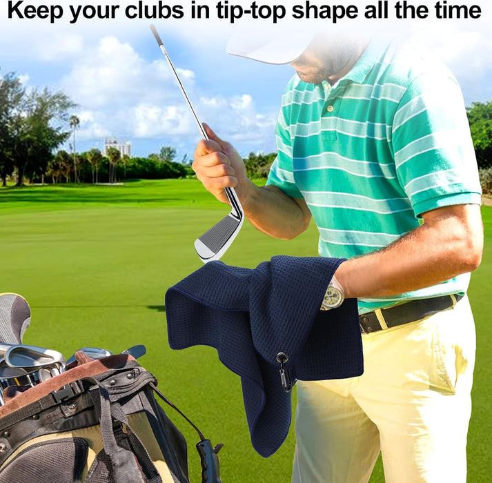 3 Pack 16" X 16" Golf Towels for Golf Bags,3 Stain-Resistant Colors