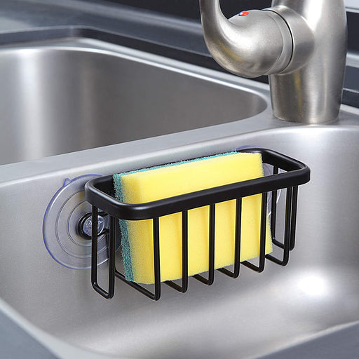NeverRust Kitchen & Bathroom Sink Caddy for Sponges, Scrubbers, Soap, 6" x 2.5" x 2.65", with Adhesive Mount - Additiona