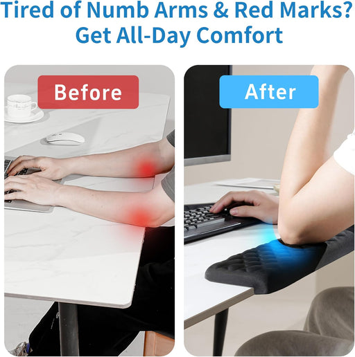 L-Shaped Desk Elbow Pad for Desk, Memory Foam Elbow Support Padding with Non-Slip, Ergonomic Desk Edge Cushion, Wrist Co