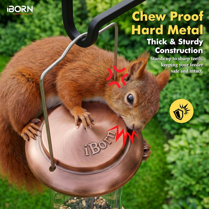 Bird Feeders for Outdoors 15" 6 Ports Chew-Resistant, Copper, 1PK