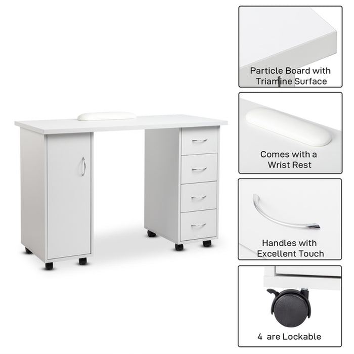 Four-Drawer Nail Art Workstation