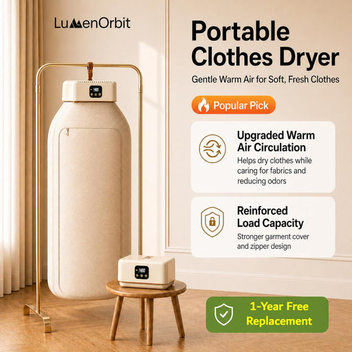 Portable Clothes Dryer【Safe Quiet Fast & 1-Year Free Replacement】Upgraded Mini Dryer with Adjustable Timer, Drying Machine for Apartment, RV, Travel, Dorm(Khaki)
