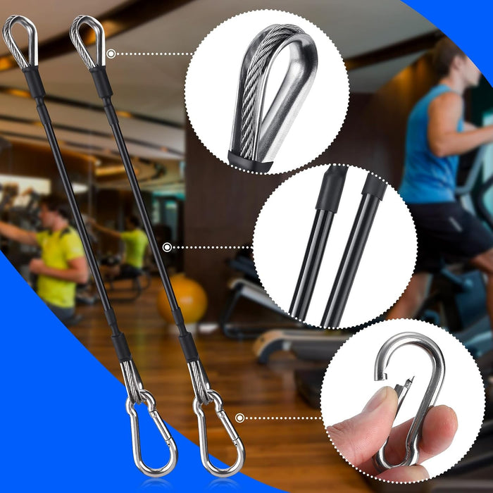 2PCS Gym Extension Cable, 10/20/39in Cable Machine Attachment