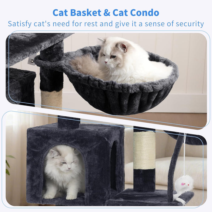 Cat Tree with Toy, 43.3 inch Cat Tower for Indoor Cats HCT004SG