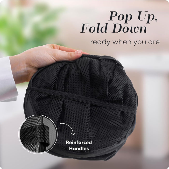 Collapsible Mesh Pop-Up Hamper with Side Pocket