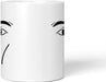 Ceramic Coffee Mug with Minimalist Expression Design, White, 11 Oz, Novelty Tea Cup for Anniversary, Birthday, Christmas Gift (Man Face)