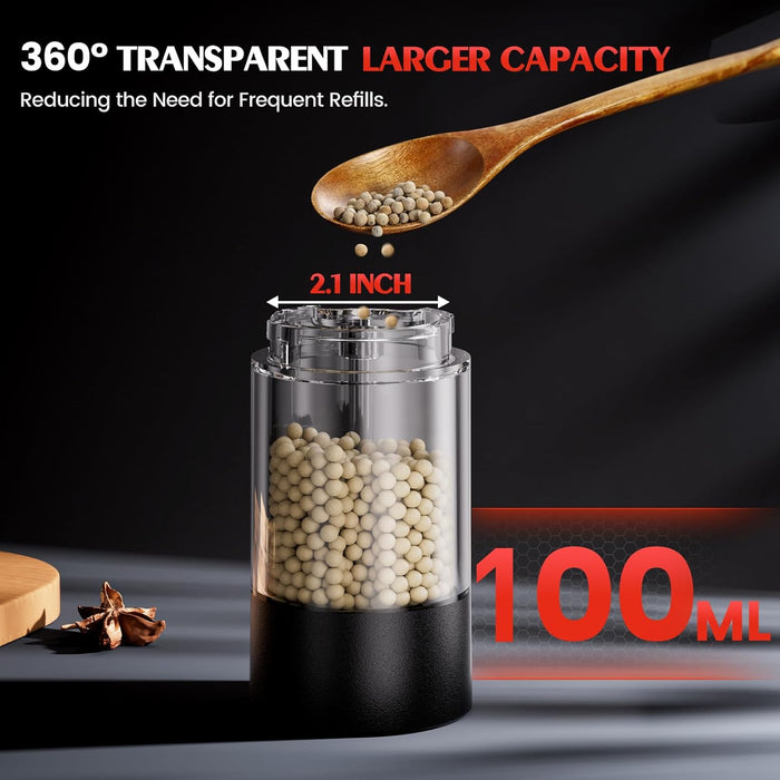 Electric Salt and Pepper Grinder Set Automatic Battery Pepper Mill Shakers Adjustable Coarseness Upgraded Larger Capacit