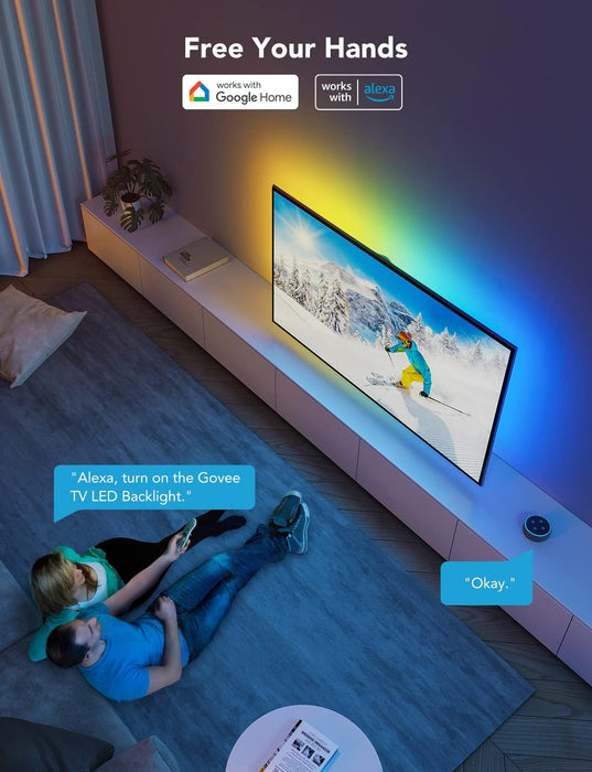 Govee TV LED Backlight, RGBIC Smart LED Strip Lights for 70-80 inch TVs