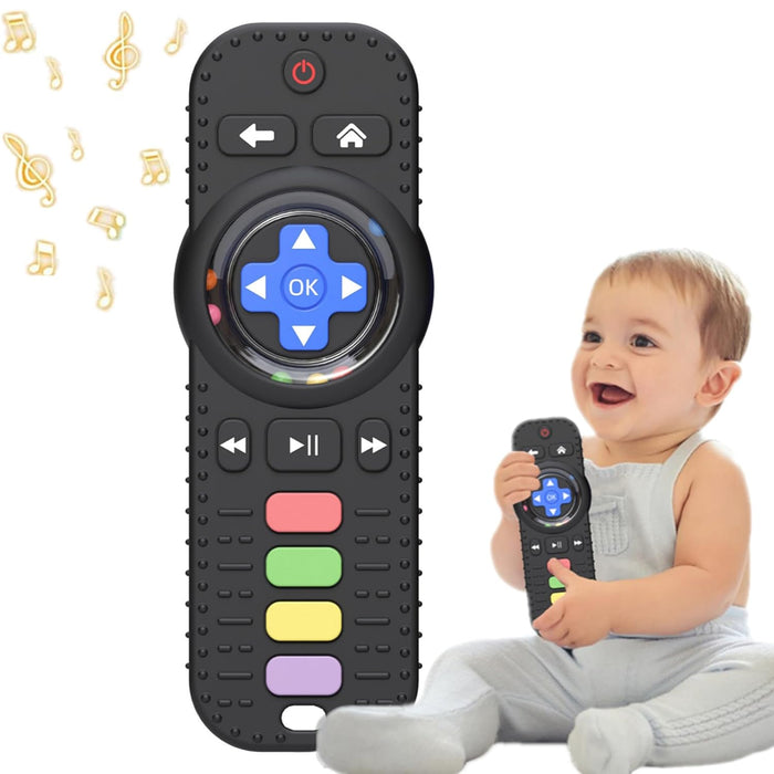 Silicone Baby Teether Toys for 0-12 Momths Remote Control Rattle