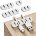 Cord Organizer for Desk, Nightstand Cable Holder, 5 Pack, Multislot, White