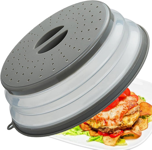 Microwave Splatter Cover Vented for Food, Splatter Guard & Colander Kitchen Gadget for Fruit Vegetables Microwave Plate 