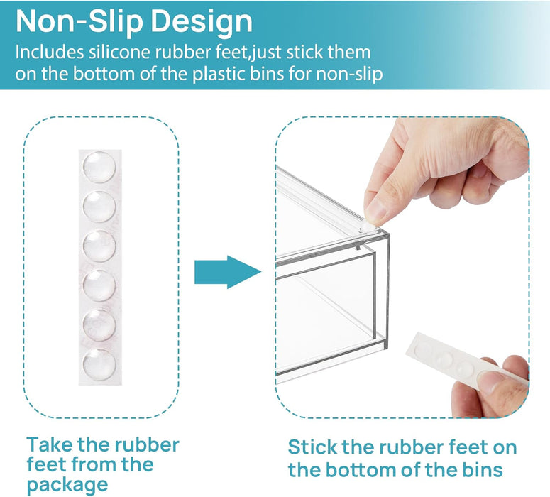 Clear Stackable Storage Drawers, 2 Pack Wide Plastic Organizers
