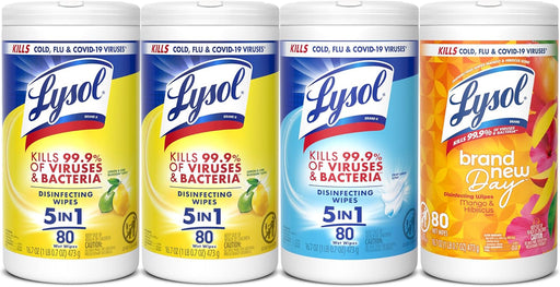 Disinfecting Wipes, Cleaner, Lemon + Mango + Linen, 80 ct. (4 Pack)