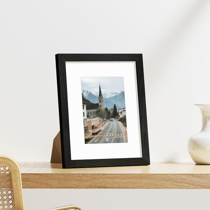 8x10 Picture Frames Set of 9 for Wall or Tabletop Display, Black
