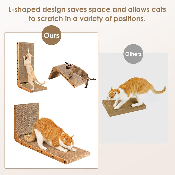 Cardboard Cat Scratcher for Indoor Cats, 26.8 Inch, Brown