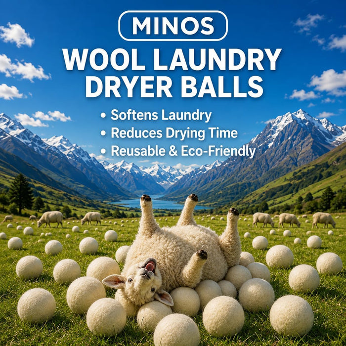 Natural Wool Dryer Balls | Reusable Natural Fabric Softener | Reduces Wrinkles & Drying Time | Large Dryer Balls is a Be
