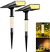 Solar Spot Lights Outdoor Waterproof, Warm White 2 Pack