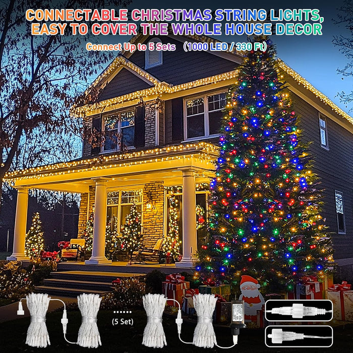 200 LED Warm White & Multicolor Color Changing String Lights