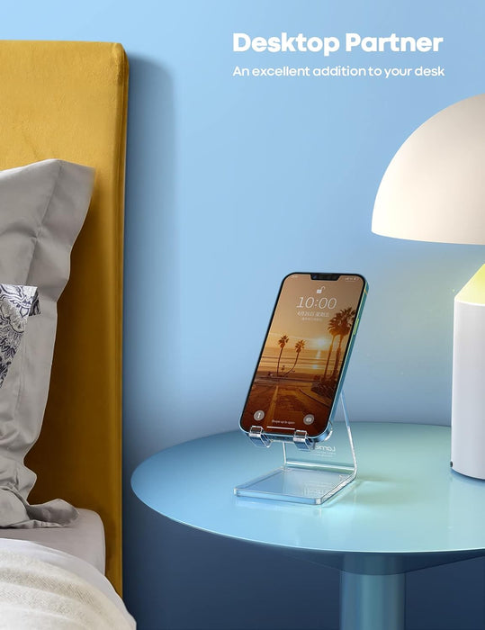 Clear Acrylic Cell Phone Stand, Office Desk Decor Accessories